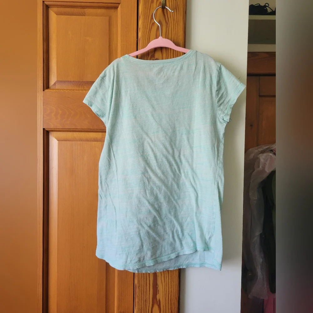 Justice Mint Green Tee with Blue Accent